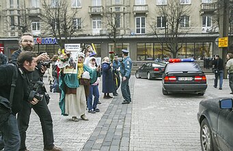 Rolando Pakso šalininkai prie Seimo rūmų