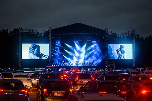 „Saulės kliošo” koncerto „Drive In Live“ akimirka