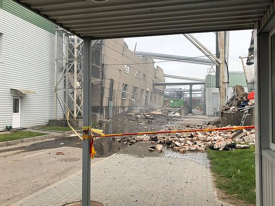 Gaisras Vakarų medienos grupės komplekse