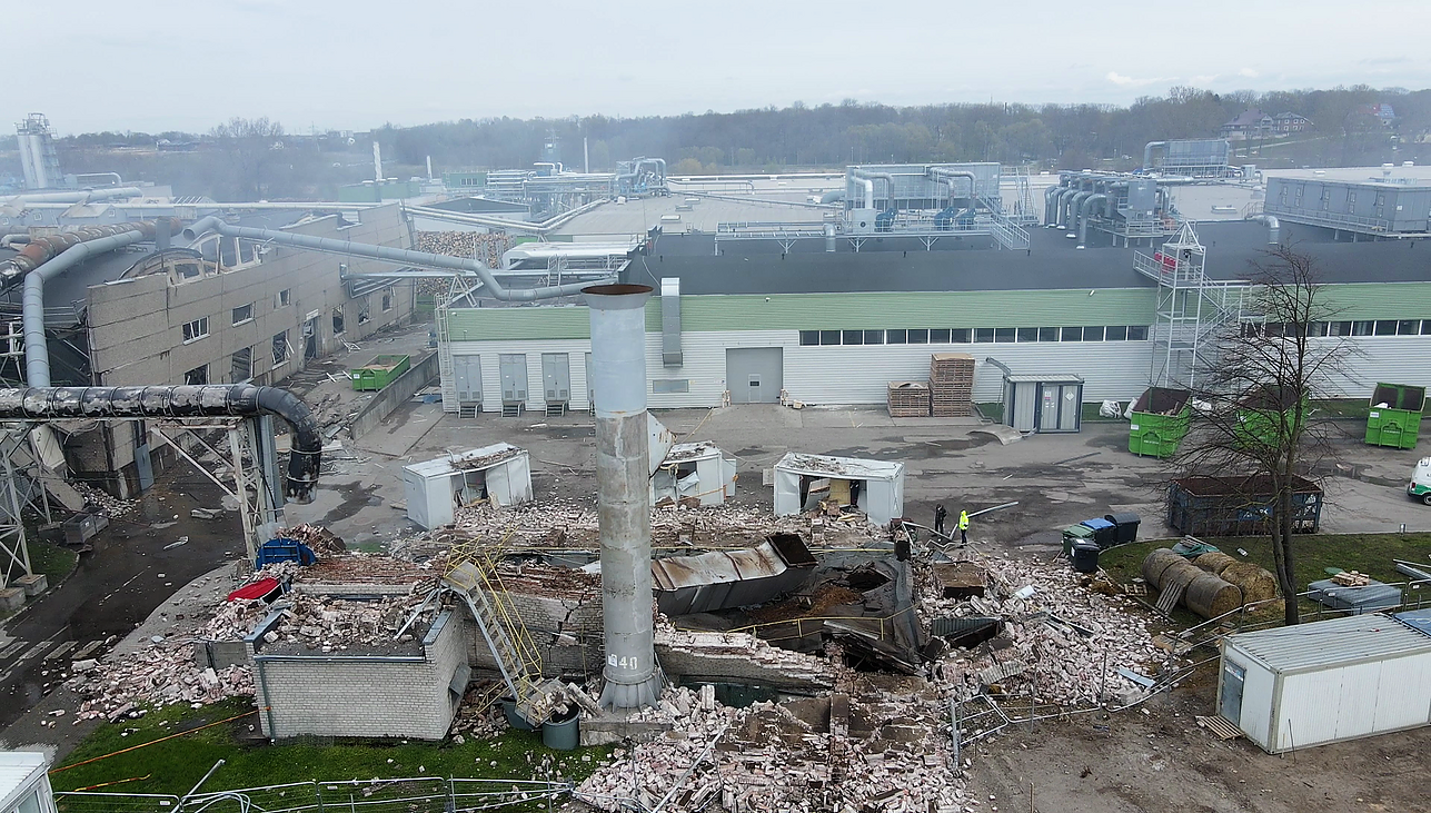 Gaisras Vakarų medienos grupės komplekse