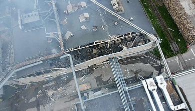 Gaisras Vakarų medienos grupės komplekse