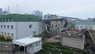 Gaisras Vakarų medienos grupės komplekse
