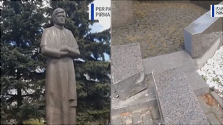 Žinios. Lenkijoje galimai dėl eismo įvykio nuniokotas paminklas lietuvių poetui Antanui Baranauskui