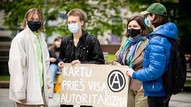 Vilniuje prie Vyriausybės surengta solidarumo su palestiniečiais akcija