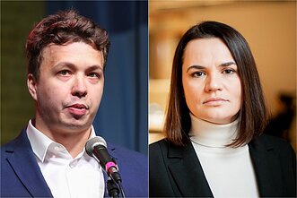 Ramanas Pratasevičius ir Sviatlana Cichanouskaja