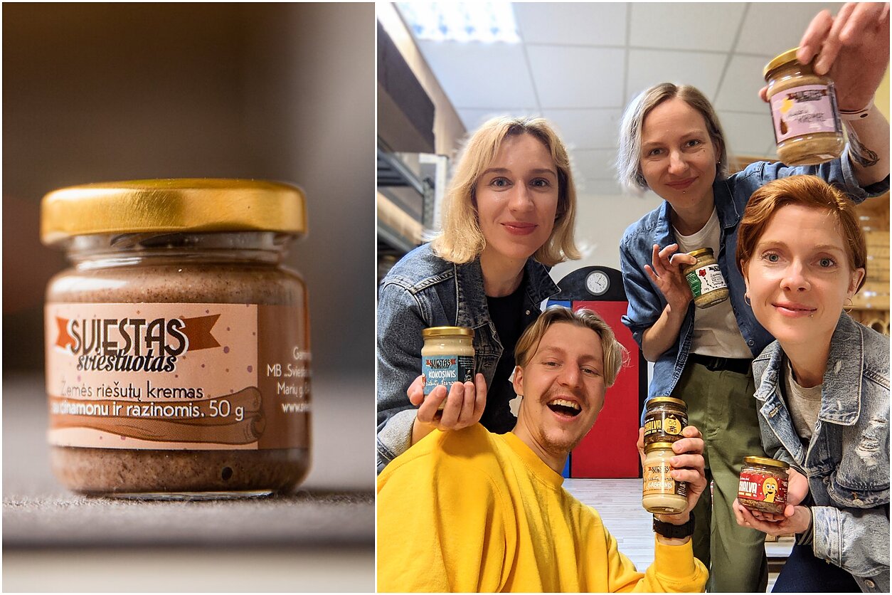 Buvusios „Sviestas sviestuotas“ savininkės Dovilė Stonė ir Milda Beržanskaitė bei naujieji savininkai Rokas Šarauskas ir Silvija Butkutė