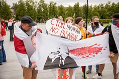 Акция солидарности с белорусской оппозицией в Вильнюсе Акция солидарности с белорусской оппозицией в Вильнюсе