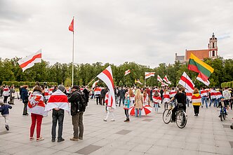 Rally in Vilnius in solidarity with Belarus opposition.