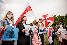 Rally in Vilnius in solidarity with Belarus opposition.