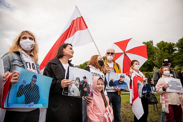Vilniuje surengta solidarumo akcija su Baltarusijos pilietine visuomene