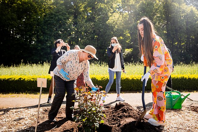 Evgenya Redko festivalio vietoje pasodino rožę Evgenya Redko festivalio vietoje pasodino rožę