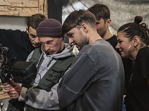 Kadras iš Vaido Baumilos klipo filmavimo