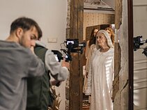 Kadras iš Vaido Baumilos klipo filmavimo