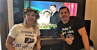 „16 Hz“ narys S. Varslauskas su žmona Virginija „16 Hz“ narys S. Varslauskas su žmona Virginija