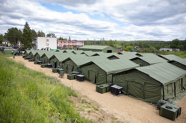 Refugee camp in Pabradė, eastern Lithuania.