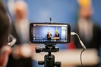 Press conference of Greek Foreign Minister Nikos Dendias and Lithuania's Gabrielius Landsbergis