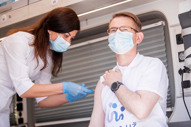 Antrąja „Vaxzevria“ vakcina paskiepytas Arūnas Dulkys