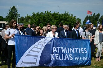 Lithuanian PM Ingrida Šimonytė takes part in the inaugural of the Memory Road 1941–2021 project.