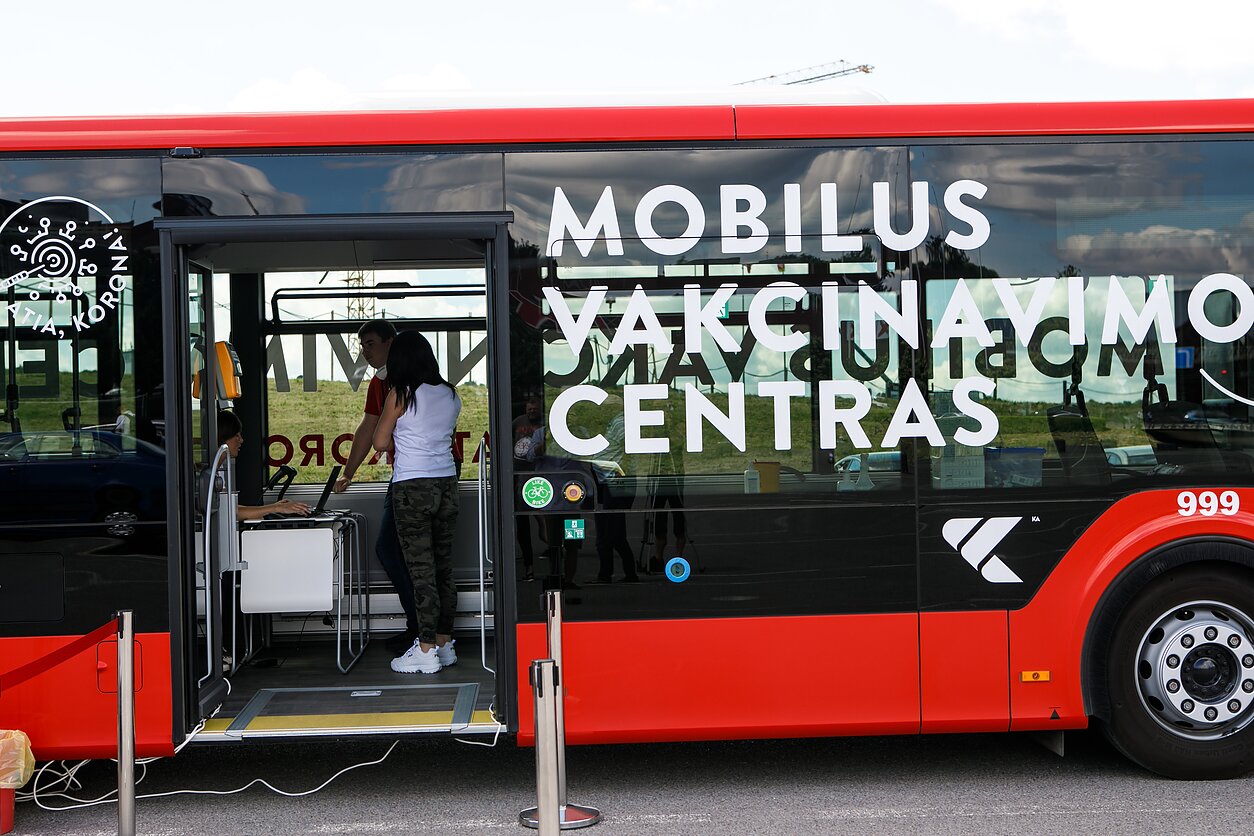 Mobile vaccination centre in Kaunas