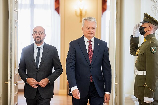 EVT vadovas dėkojo už Baltarusijos klausimo kėlimą, Nausėda tikisi ES institucijų pagalbos pasienyje