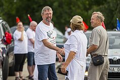 Anti-migrant rally by the Lithuanian-Belarusian border