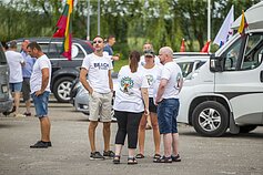 Anti-migrant rally by the Lithuanian-Belarusian border