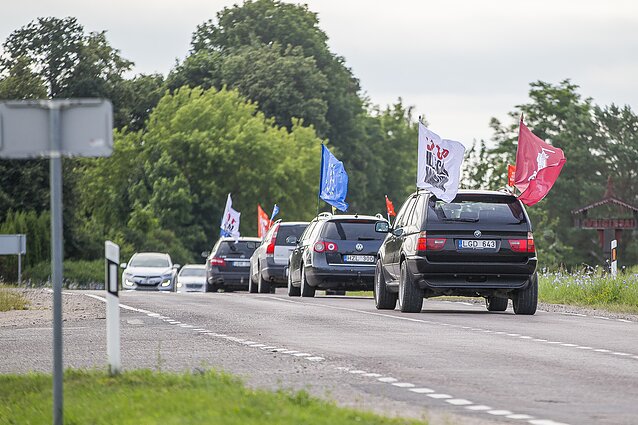 Anti-migrant rally by the Lithuanian-Belarusian border
