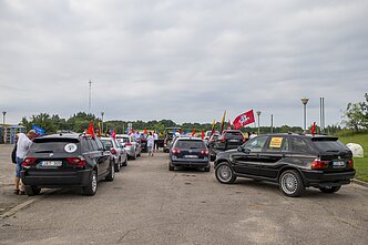 Anti-migrant rally by the Lithuanian-Belarusian border