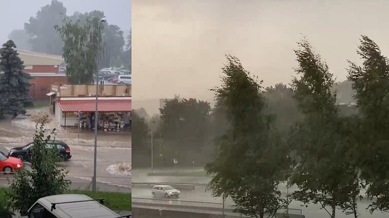 Po karščių rytinę Lietuvos dalį skalbia liūtys: lūžta medžių šakos, tvinsta gatvės