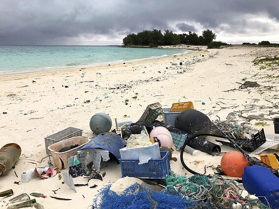 Plastikas Havajų paplūdimyje Plastikas Havajų paplūdimyje
