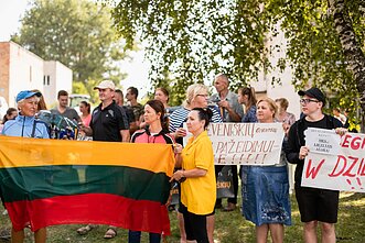 Dieveniškėse protestai dėl migrantų apgyvendinimo