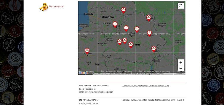 Bendrovės „Krynitsa“ pateikiama informacija apie partnerius
