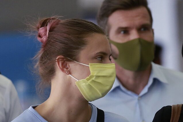 Žinios. Baltarusijos olimpinė sprinterė Kryscina Cimanouskaja sėkmingai pasiekė Lenkiją