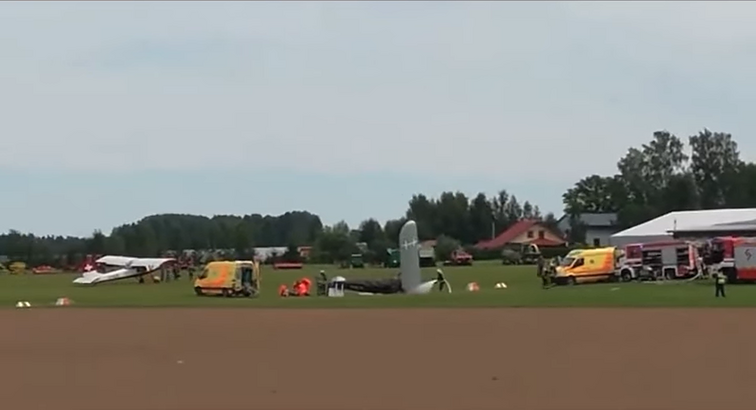 The plane crashed just outside Cēsis in Latvia