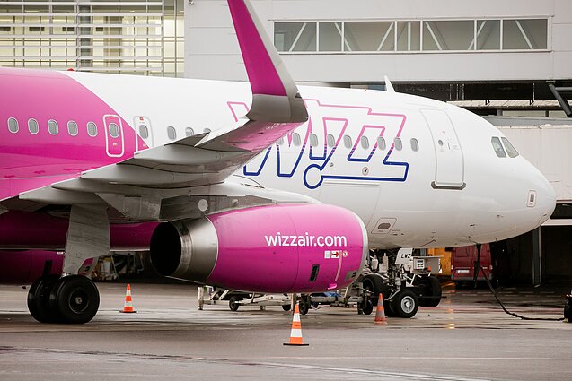 Wizz Air plane in Vilnius Airport