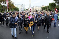 Demonstration against Covid-19 restrictions in Riga, Latvia, August 2021. Demonstration against Covid-19 restrictions in Riga, Latvia, August 2021.