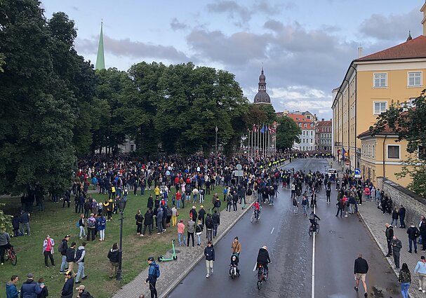 Demonstracija prieš COVID-19 suvaržymus Latvijoje, Rygoje