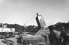 The Lenin statue was taken down from a central square in Vilnius on August 23, 1991