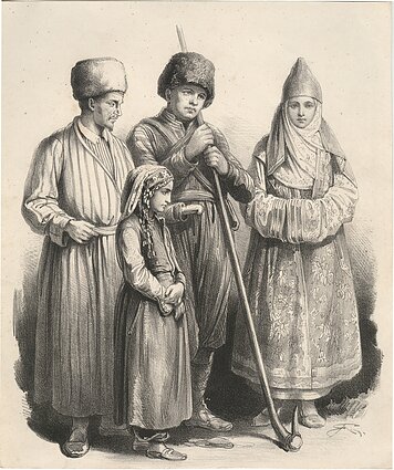 Litografija „Riazanės ir Krymo totoriai“. 1860 m. Litografija „Riazanės ir Krymo totoriai“. 1860 m.