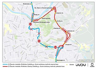Pasikeitęs 33 autobuso maršrutas 