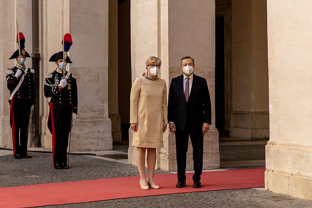 Šimonytė susitiko su Italijos premjeru: aptarė neteisėtą migraciją, santykius su Kinija