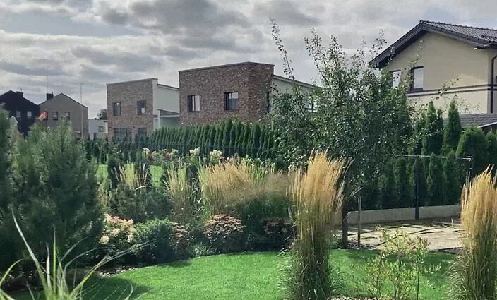 Pusiausvyra tarp paprastumo ir modernumo: namo kieme vietinių augalų suformuoti želdynai