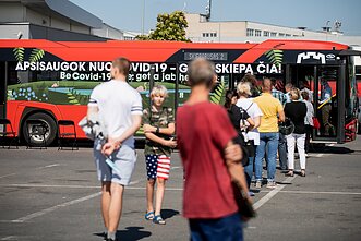 Mobilus vakcinacijos punktas – skiepų autobusas Mobilus vakcinacijos punktas – skiepų autobusas