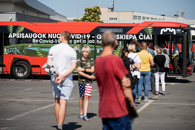 Mobilus vakcinacijos punktas – skiepų autobusas Mobilus vakcinacijos punktas – skiepų autobusas
