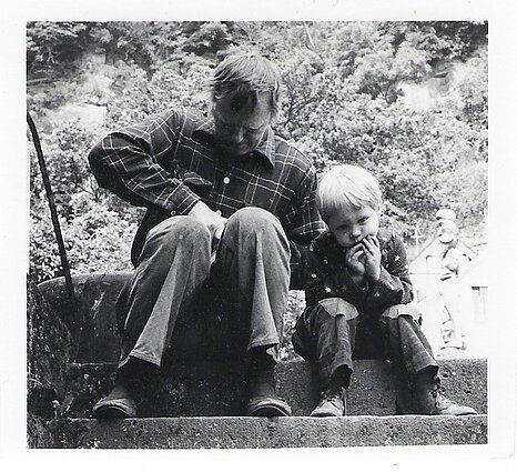 Antanas Mončys su sūnumi Andreasu Tryre (Vokietija) 1978 m.