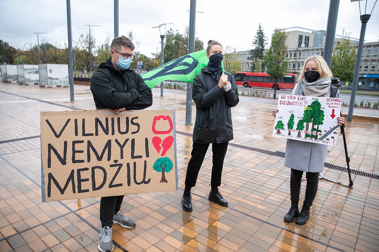 Protesto akcija prie Vilniaus miesto savivaldybės