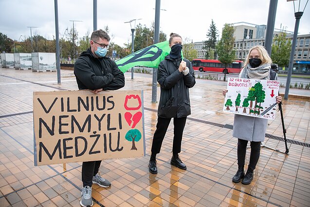 Protesto akcija prie Vilniaus miesto savivaldybės