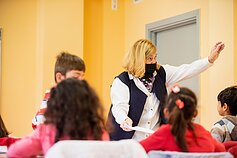 Migrantų vaikai mokosi lietuvių kalbos Vilniaus pabėgėlių priėmimo centre