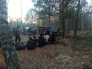 Pasienyje su Baltarusija aptikta migrantų grupė su vaikais Pasienyje su Baltarusija aptikta migrantų grupė su vaikais