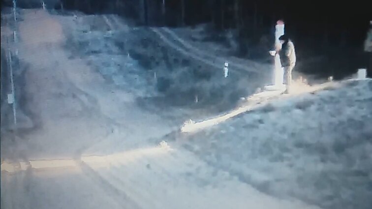 Druskininkų pasieniečiai užfiksavo, kaip Baltarusijos pareigūnas neteisėtai peržengia Lietuvos ribas